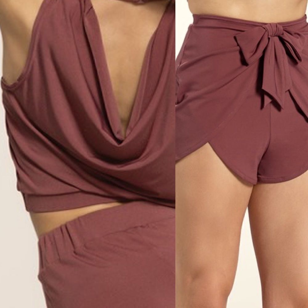 Weissman dance costume 2 piece top shorts Tied Matte Jersey Shorts MJ12498 MC/XS